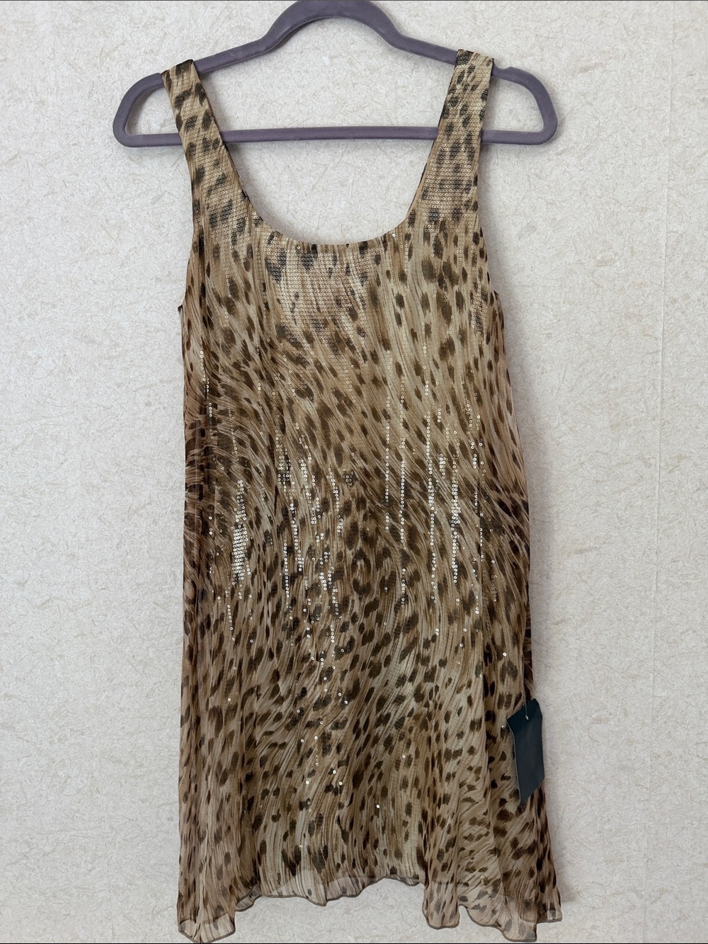Baily 44 Animal-Print Sleeveless mini Dress in Tan and Brown S